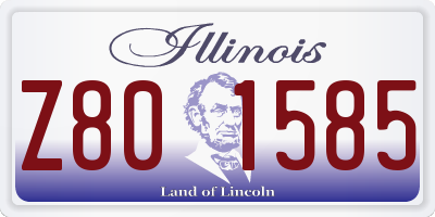 IL license plate Z801585