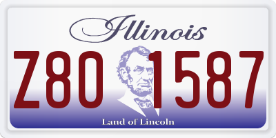IL license plate Z801587