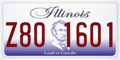 IL license plate Z801601