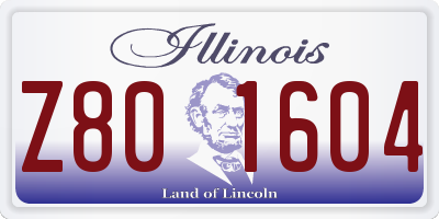 IL license plate Z801604