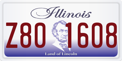 IL license plate Z801608