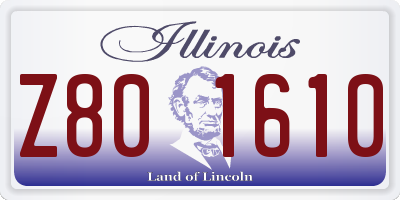 IL license plate Z801610