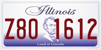 IL license plate Z801612
