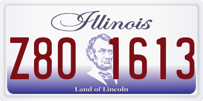 IL license plate Z801613
