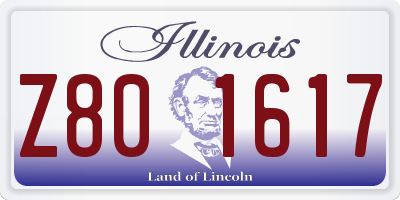 IL license plate Z801617