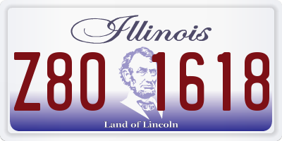 IL license plate Z801618