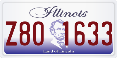 IL license plate Z801633