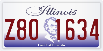 IL license plate Z801634