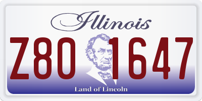 IL license plate Z801647