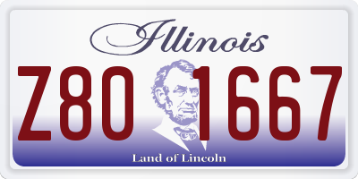 IL license plate Z801667