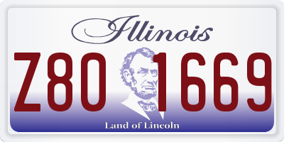 IL license plate Z801669