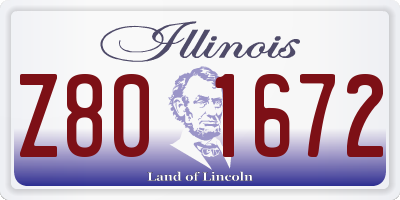 IL license plate Z801672