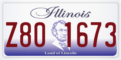 IL license plate Z801673