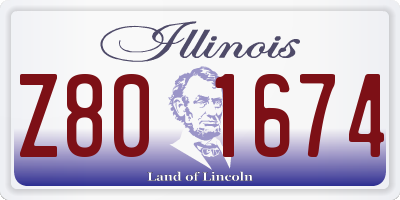 IL license plate Z801674