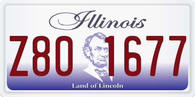 IL license plate Z801677