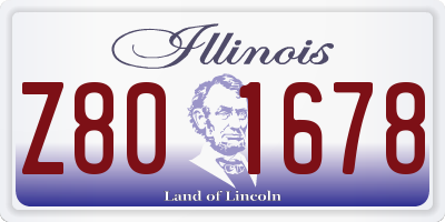 IL license plate Z801678
