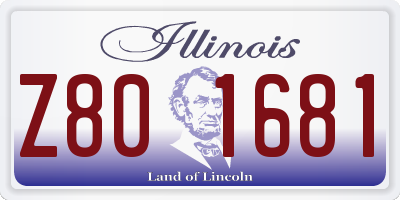 IL license plate Z801681
