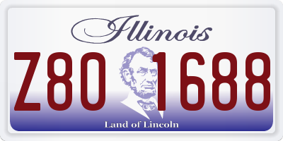 IL license plate Z801688