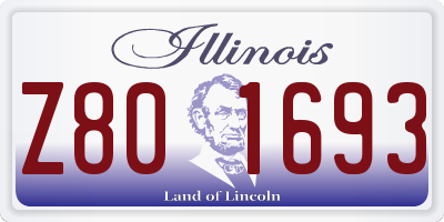 IL license plate Z801693