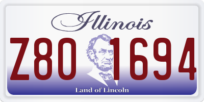 IL license plate Z801694
