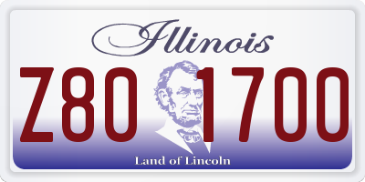 IL license plate Z801700