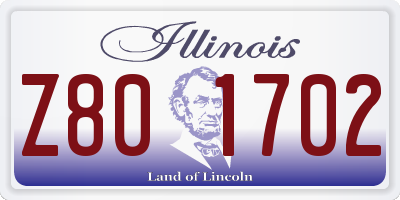 IL license plate Z801702