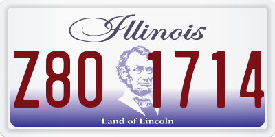 IL license plate Z801714