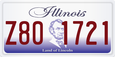 IL license plate Z801721