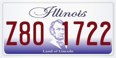 IL license plate Z801722