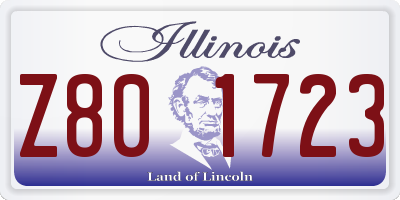 IL license plate Z801723