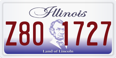 IL license plate Z801727