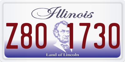 IL license plate Z801730