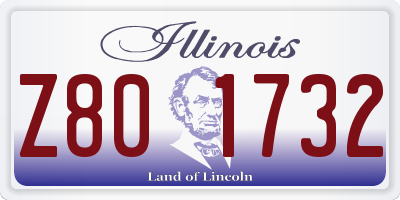 IL license plate Z801732