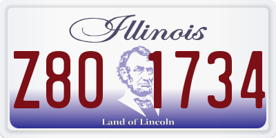 IL license plate Z801734