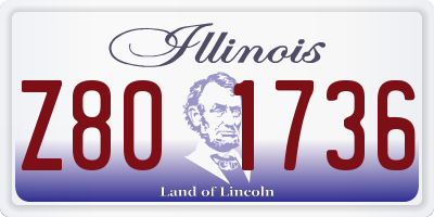 IL license plate Z801736