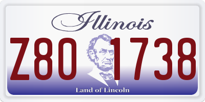 IL license plate Z801738