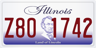 IL license plate Z801742