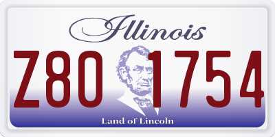 IL license plate Z801754