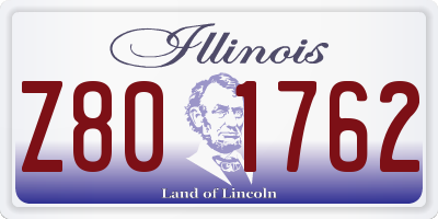 IL license plate Z801762
