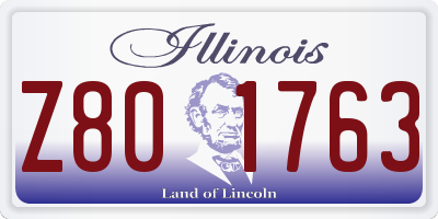 IL license plate Z801763