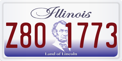 IL license plate Z801773