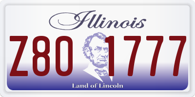 IL license plate Z801777