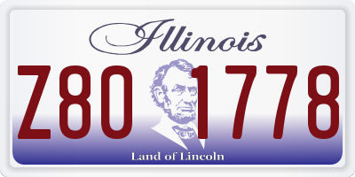 IL license plate Z801778