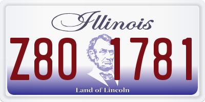 IL license plate Z801781