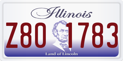 IL license plate Z801783