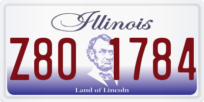 IL license plate Z801784