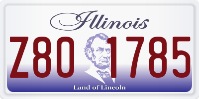 IL license plate Z801785