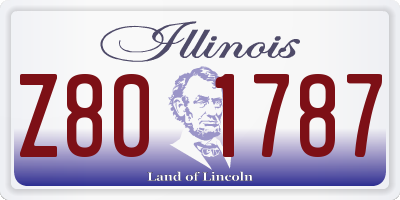 IL license plate Z801787