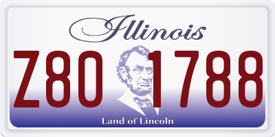 IL license plate Z801788