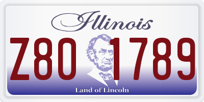 IL license plate Z801789